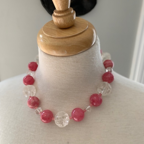 Rose Quartz and Chrystal necklace - Picture 1 of 2